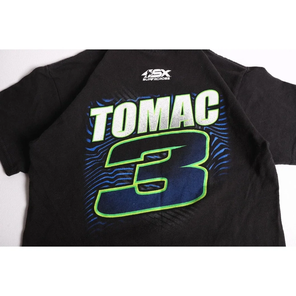 Yamaha Racing Eli Tomac ET3 Supercross Kids T-Shirt Black Youth Small Delta S